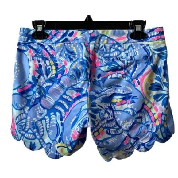 Lilly Pulitzer Women's Multicolor Buttercup Stretch Scalloped Hem Shorts | Sz 0 - Picture 2 of 6